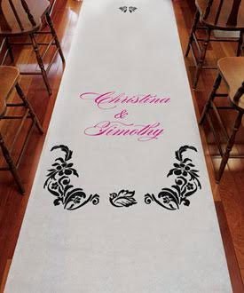 tapis personnalisé ceremonie baroque fushia et noir